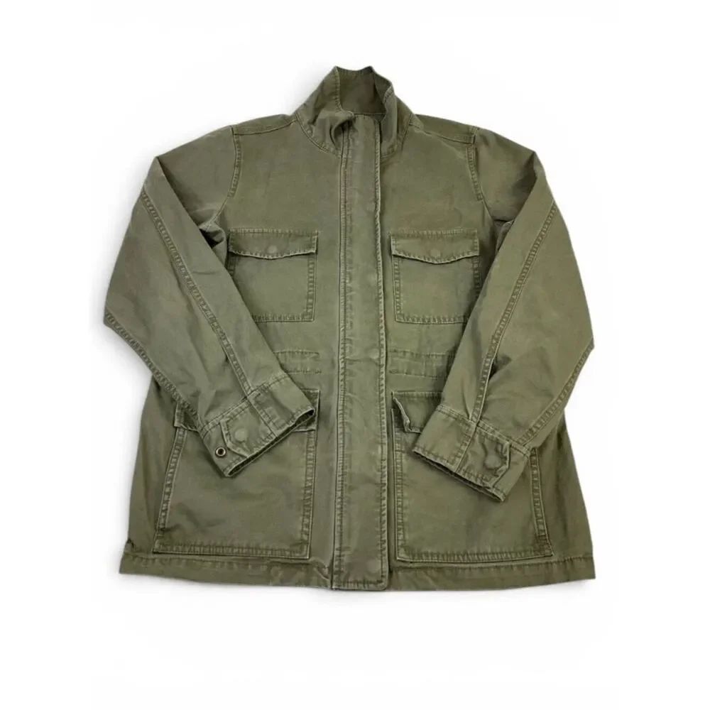 Madewell Surplice Field Jacket Olive Green Utility Slouchy Laid Back Gorpcore XS